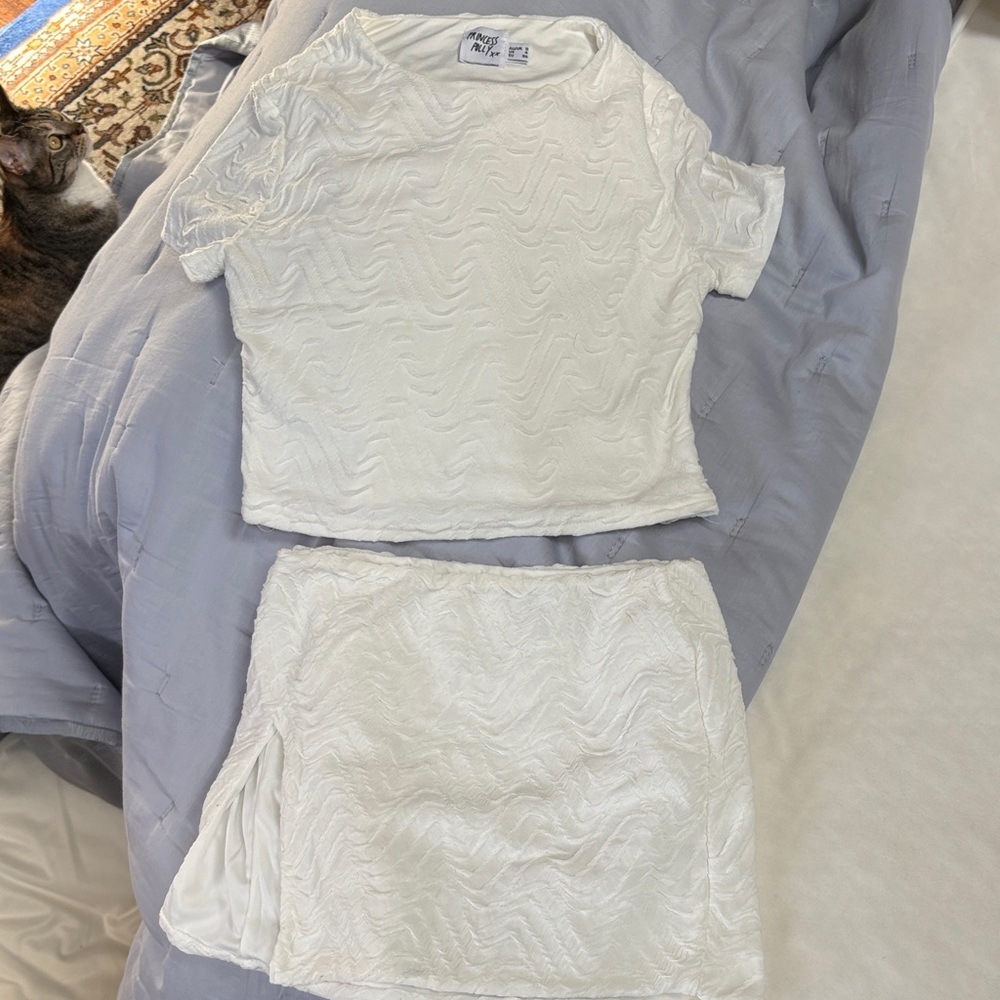 Princess Polly Textured Top and Skirt Set